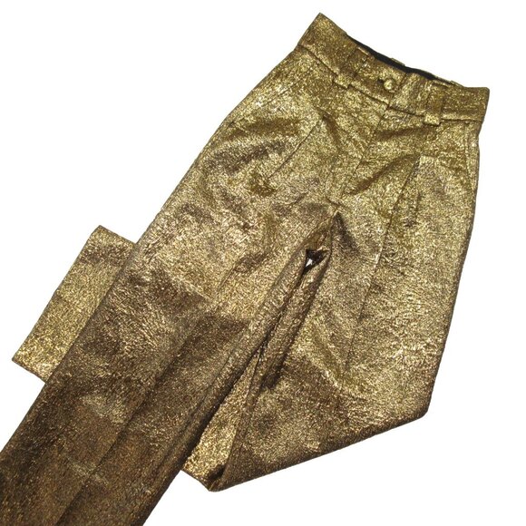 NWT Sezane Theophile Trouser in Royal Jacquard Gold Wide Leg Pants 34 / 2 - Picture 4 of 10